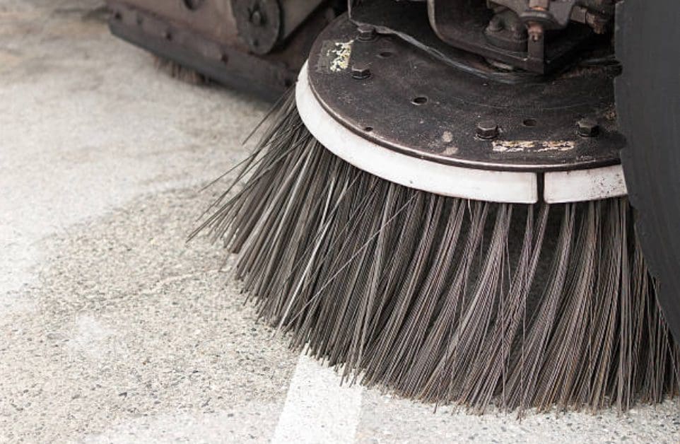 Sweeper from a Street Sweeping Truck
